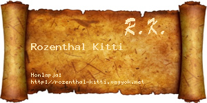 Rozenthal Kitti névjegykártya